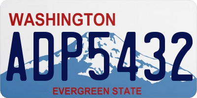 WA license plate ADP5432