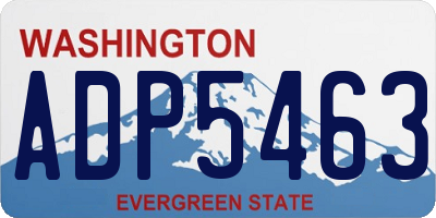 WA license plate ADP5463