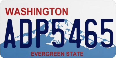 WA license plate ADP5465