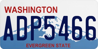 WA license plate ADP5466