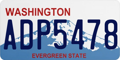 WA license plate ADP5478
