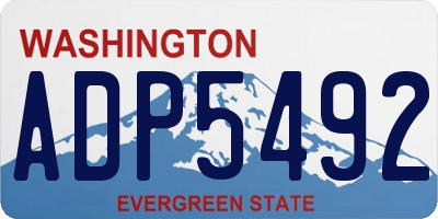 WA license plate ADP5492