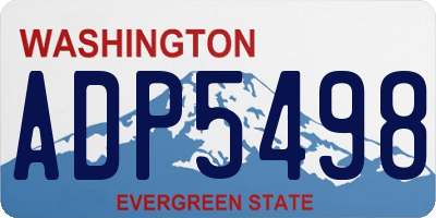 WA license plate ADP5498