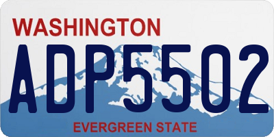 WA license plate ADP5502