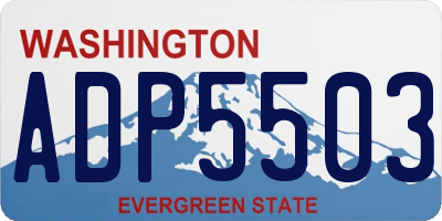 WA license plate ADP5503