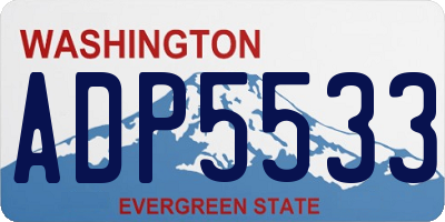 WA license plate ADP5533