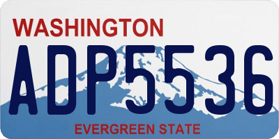 WA license plate ADP5536