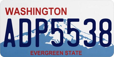 WA license plate ADP5538