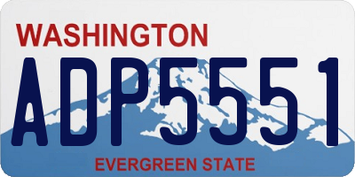 WA license plate ADP5551