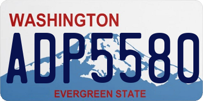 WA license plate ADP5580