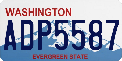 WA license plate ADP5587