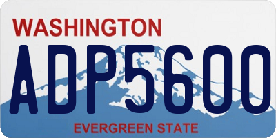 WA license plate ADP5600