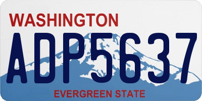 WA license plate ADP5637