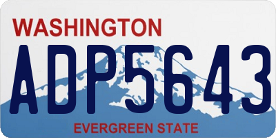 WA license plate ADP5643