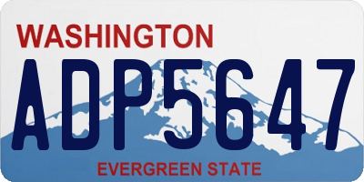 WA license plate ADP5647