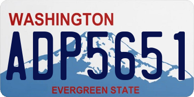 WA license plate ADP5651