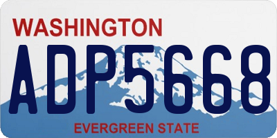 WA license plate ADP5668