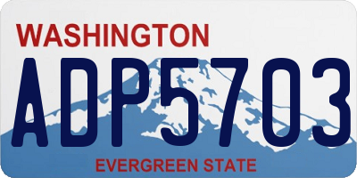 WA license plate ADP5703