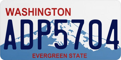 WA license plate ADP5704
