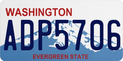 WA license plate ADP5706