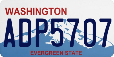 WA license plate ADP5707
