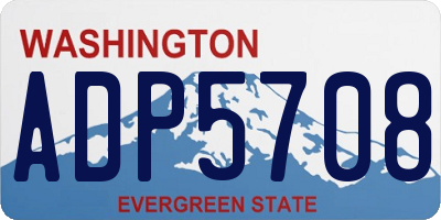 WA license plate ADP5708