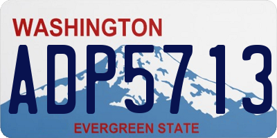 WA license plate ADP5713
