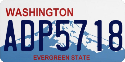 WA license plate ADP5718