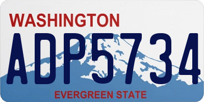 WA license plate ADP5734