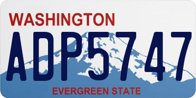 WA license plate ADP5747