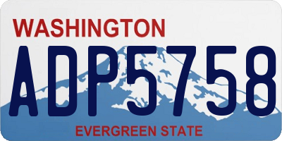 WA license plate ADP5758