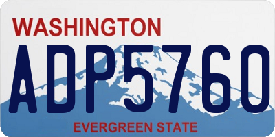 WA license plate ADP5760