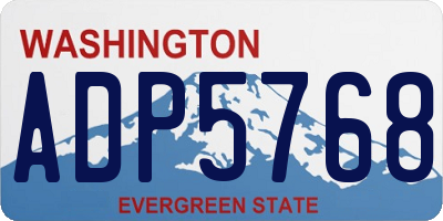 WA license plate ADP5768