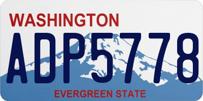 WA license plate ADP5778