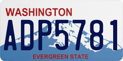 WA license plate ADP5781