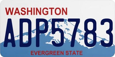 WA license plate ADP5783
