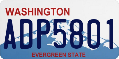 WA license plate ADP5801