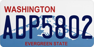 WA license plate ADP5802