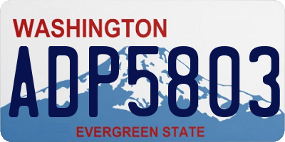 WA license plate ADP5803