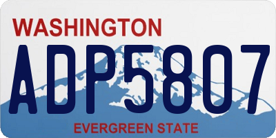 WA license plate ADP5807
