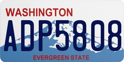 WA license plate ADP5808