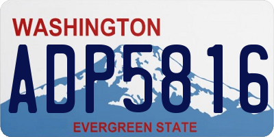 WA license plate ADP5816