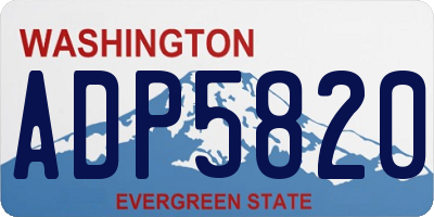 WA license plate ADP5820