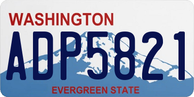 WA license plate ADP5821
