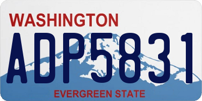 WA license plate ADP5831