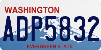 WA license plate ADP5832