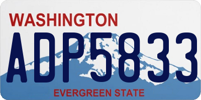 WA license plate ADP5833