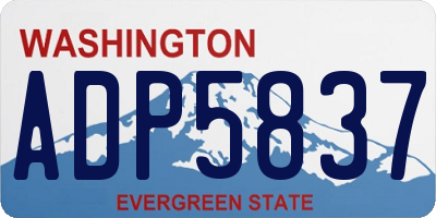 WA license plate ADP5837