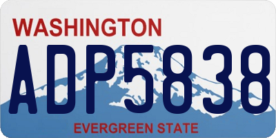 WA license plate ADP5838