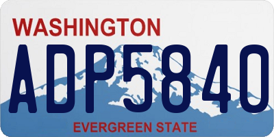 WA license plate ADP5840